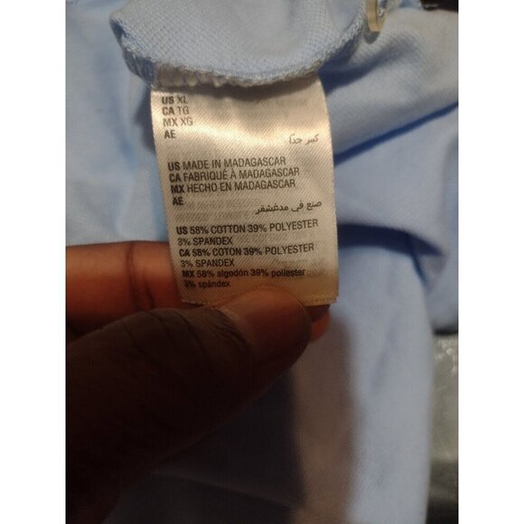 New Club Room Pique Polo Shirt Stretch Performance Blue Short Sleeve XL NWT - Picture 10 of 12